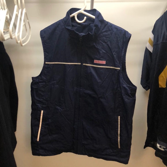 Navy Blue Men’s Vineyard Vines Fleece Lined Vest - Picture 1 of 4